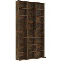 Berkfield Home CD Cabinet Smoked Oak 102x23x177.5 cm Engineered Wood in Brown