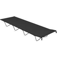 Berkfield Home Camping Beds 2 pcs 180x60x19 cm Oxford Fabric & Steel Black | Size: 180 x 60 x 19 cm