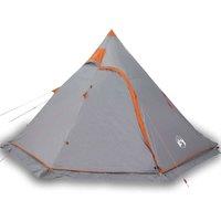 Berkfield Home Camping Tent Tipi 5-Person Grey Waterproof