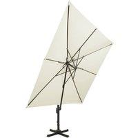 Berkfield Home Cantilever Garden Parasol with Double Top 300x300 cm Sand in Off-White