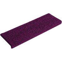Berkfield Home Carpet Stair Treads 15 pcs 65x21x4 cm Pink in Fuchsia | Size: Medium