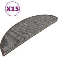 Berkfield Home Carpet Stair Treads 15 pcs Grey 56x17x3 cm | Size: Medium