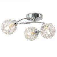 Berkfield Home Ceiling Lamp with 3 LED Bulbs G9 120 W in Silver