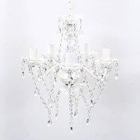 Berkfield Home Chandelier 5 Bulbs Transparent in White