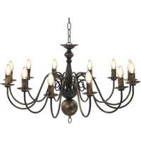 Berkfield Home Chandelier Antique Black 12 x E14 Bulbs