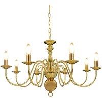 Berkfield Home Chandelier Golden 8 x E14 Bulbs in Gold