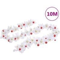 Berkfield Home Christmas Garland Decorated with Baubles White 10 m