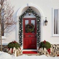Berkfield Home Christmas Garland with LED Lights 10 m Black