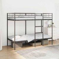 Berkfield Home Bunk Bed without Mattress Black 90x190 cm Single Steel
