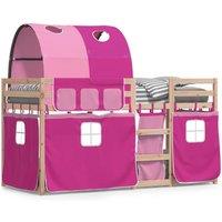 Berkfield Home Bunk Bed without Mattress Pink 80x200 cm Solid Wood Pine