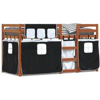 Berkfield Home Bunk Bed without Mattress White&Black 80x200 cm Solid Wood Pine in Brown