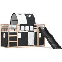 Berkfield Home Bunk Bed without Mattress with Slide White & Black 80x200 cm