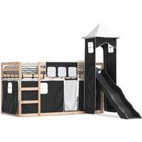 Berkfield Home Bunk Bed without Mattress with Slide White & Black 80x200 cm