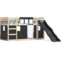 Berkfield Home Bunk Bed without Mattress with Slide White & Black 80x200 cm