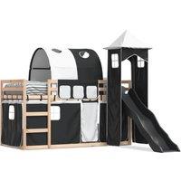 Berkfield Home Bunk Bed without Mattress with Slide White & Black 80x200 cm