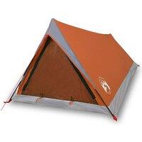 Berkfield Home Camping Tent 2-Person Grey & Orange Waterproof