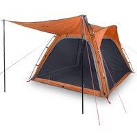 Berkfield Home Camping Tent 4-Person Grey & Orange Quick Release Waterproof