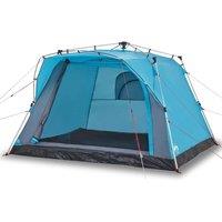 Berkfield Home Camping Tent Cabin 4-Person Blue Quick Release