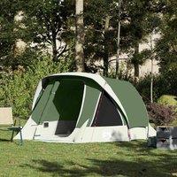 Berkfield Home Camping Tent Cabin 4-Person Green Waterproof