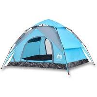 Berkfield Home Camping Tent Dome 3-Person Blue Quick Release