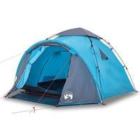 Berkfield Home Camping Tent Dome 3-Person Blue Quick Release