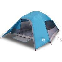 Berkfield Home Camping Tent Dome 4-Person Blue Waterproof
