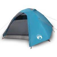 Berkfield Home Camping Tent Dome 4-Person Blue Waterproof