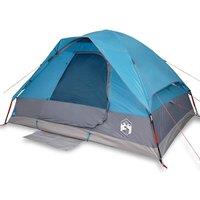 Berkfield Home Camping Tent Dome 4-Person Blue Waterproof