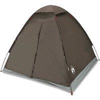 Berkfield Home Camping Tent Dome 4-Person Brown Waterproof