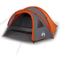 Berkfield Home Camping Tent Dome 4-Person Orange Waterproof