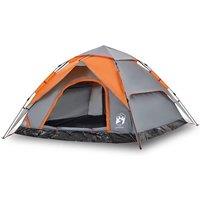 Berkfield Home Camping Tent Dome 5-Person Grey & Orange Quick Release