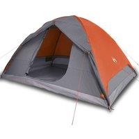 Berkfield Home Camping Tent Dome 6-Person Orange Waterproof