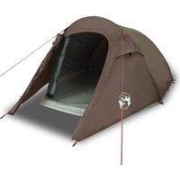 Berkfield Home Camping Tent Tunnel 3-Person Brown Waterproof