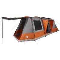 Berkfield Home Camping Tent Tunnel 4-Person Grey & Orange Waterproof