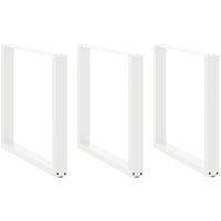 Berkfield Home Coffee Table Legs U-Shaped 3 pcs White 80x(72-73) cm Steel