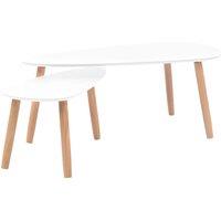 Berkfield Home Coffee Table Set 2 Pieces Solid Pinewood White