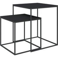 Berkfield Home Coffee Table Set 2 pcs Engineered Wood & Metal in Black