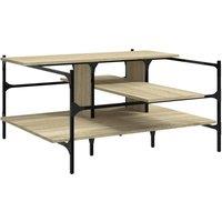 Berkfield Home Coffee Table Sonoma Oak 100x100x48.5 cm Engineered Wood in Light Oak