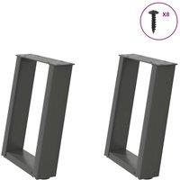 Berkfield Home Coffee Table Legs U-Shaped 2 pcs Anthracite 28x(42-43) cm Steel in Charcoal