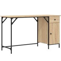 Berkfield Home Computer Desk Sonoma Oak 131x48x75 cm Engineered Wood in Natural | Size: 131 x 48 x 75 cm