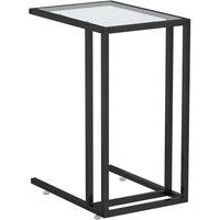 Berkfield Home Computer Side Table Transparent 50x35x65 cm Tempered Glass in Clear | Size: 50 x 35 x 65 cm