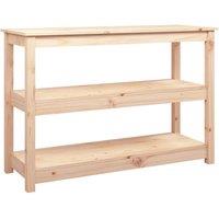 Berkfield Home Console Table 110x40x74 cm Solid Wood Pine in Light Tan | Size: 110 x 40 x 74 cm