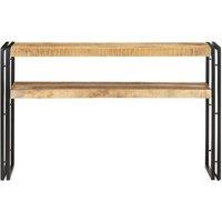 Berkfield Home Console Table 120x30x75 cm Rough Mango Wood in Brown | Size: 120 x 30 x 75 cm