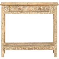Berkfield Home Console Table 80x35x74 cm Solid Mango Wood in Brown | Size: 80 x 35 x 74 cm