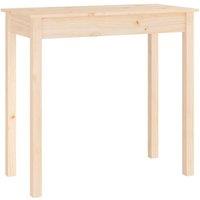 Berkfield Home Console Table 80x40x75 cm Solid Wood Pine in Light Beige | Size: 80 x 40 x 75 cm