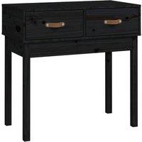 Berkfield Home Console Table Black 76.5x40x75 cm Solid Wood Pine