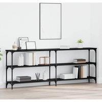 Berkfield Home Console Table Black Oak 200x29x75 cm Engineered Wood | Size: 200 x 29 x 75 cm