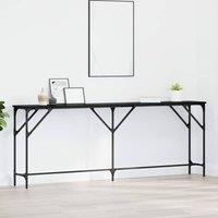 Berkfield Home Console Table Black Oak 200x29x75 cm Engineered Wood | Size: 200 x 29 x 75 cm