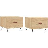 Berkfield Home Coffee Tables 2 pcs Sonoma Oak 50x50x40 cm Engineered Wood in Light Oak | Size: 50 x 50 x 40 cm
