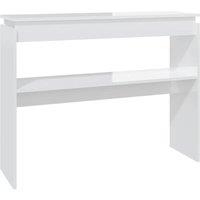 Berkfield Home Console Table High Gloss White 102x30x80 cm Engineered Wood | Size: 102 x 30 x 80 cm